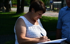 Nowy piłkochwyt i bramki na Orliku w Łękach!  2