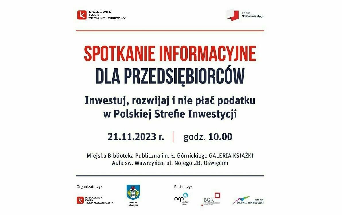 Zdjęcie do Inwestuj, rozwijaj i nie płać podatku w Polskiej Strefie Inwestycji: Spotkanie informacyjne dla przedsiębiorc&oacute;w