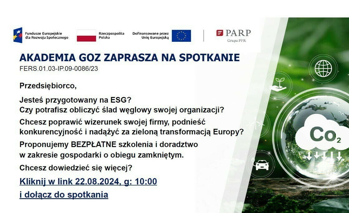 Zdjęcie do Bezpłatne szkolenia i doradztwo w ramach projektu Akademia GOZ