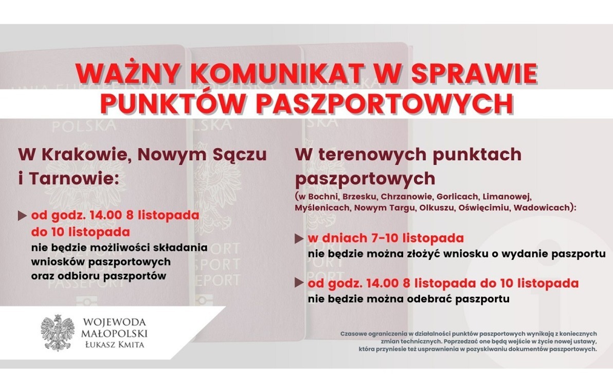 Zdjęcie do Komunikat w sprawie punkt&oacute;w paszportowych