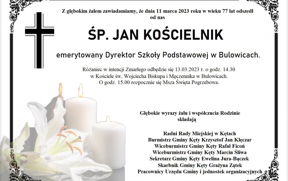 Zdjęcie do Ostatnie Pożegnanie ŚP. JANA KOŚCIELNIKA
