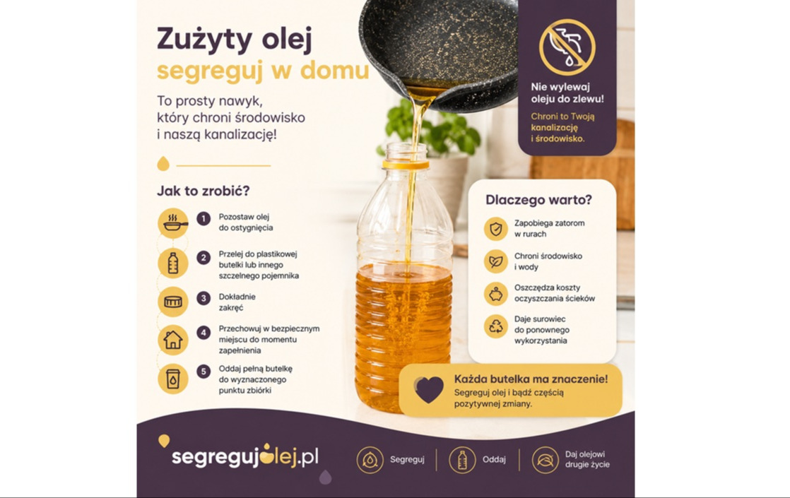 Zdjęcie do Zużyty olej po smażeniu &ndash; jak przechowywać go w domu i dlaczego warto go segregować?