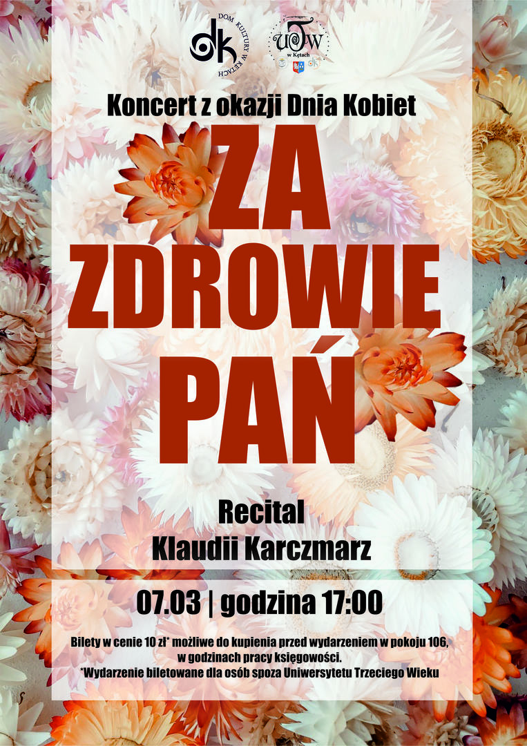 Plakat promujący wydarzenie - Koncert "Za zdrowie wszystkich pań"