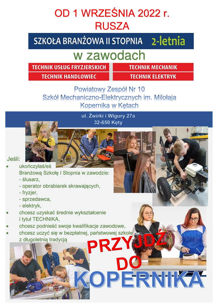 Plakat promujący szkołę