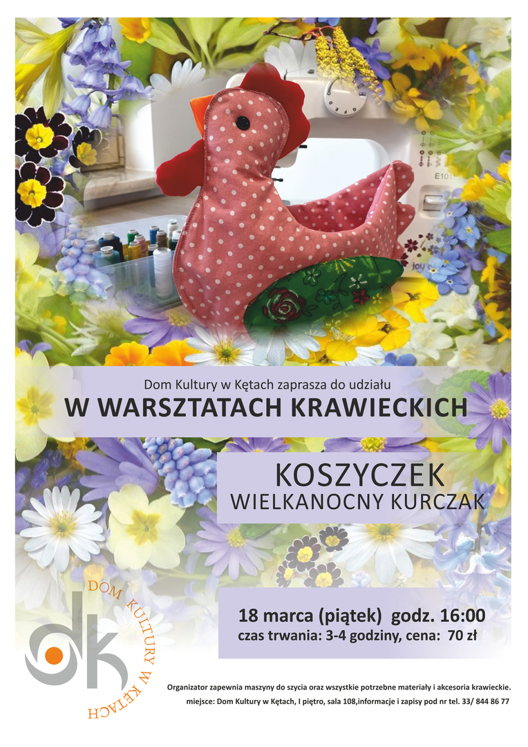 Plakat promujący warsztaty wielkanocne