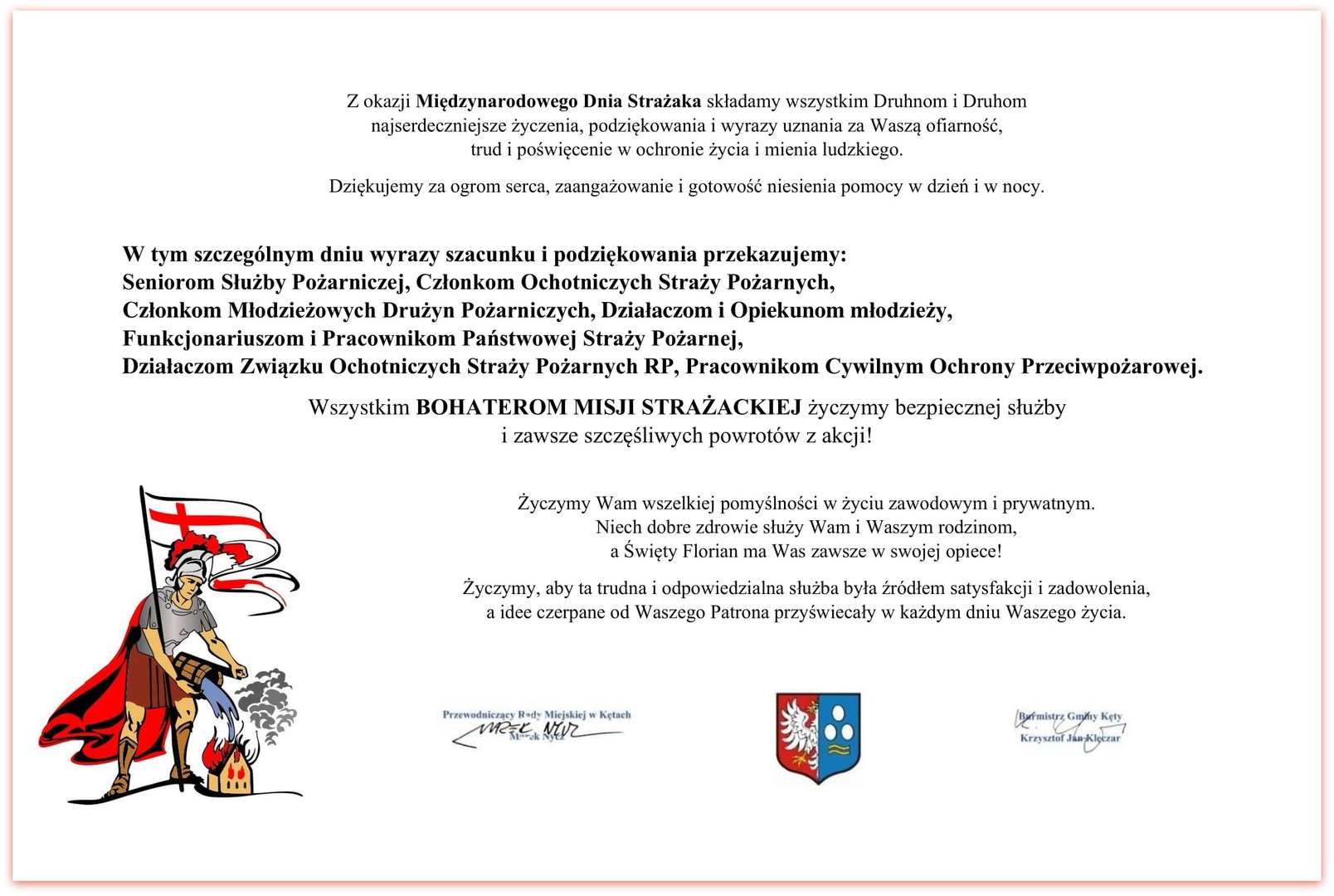 Życzenia z&nbsp;okazji Dnia Strażaka