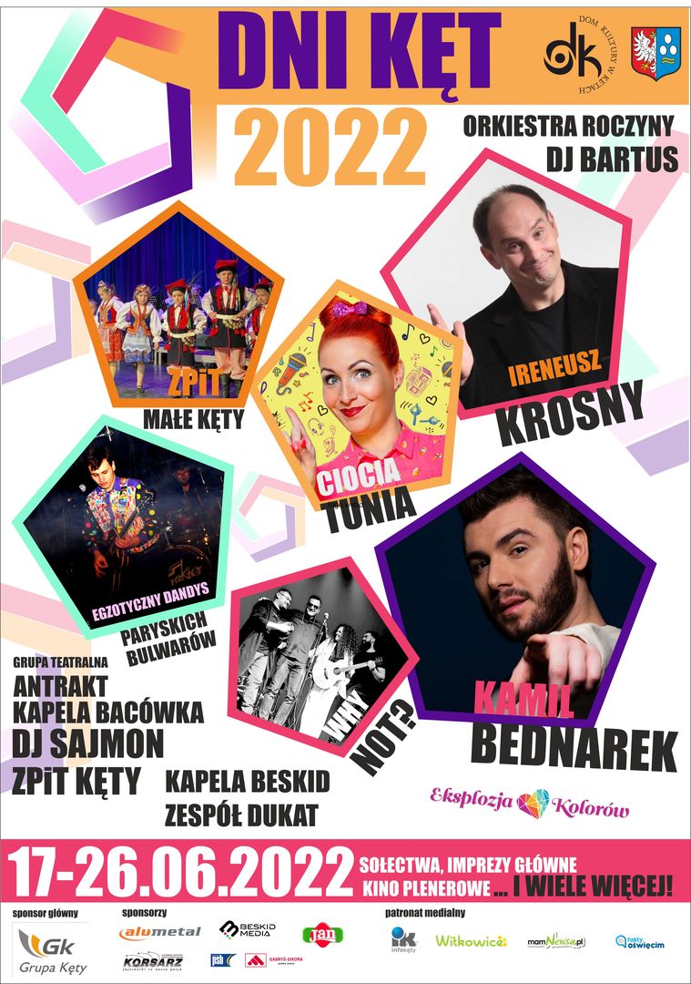 Plakat promujący wydarzenie kulturalne - Dni Kęt 2022