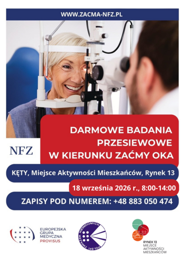 Bezpłatne badania przesiewowe w kierunku zaćmy oka