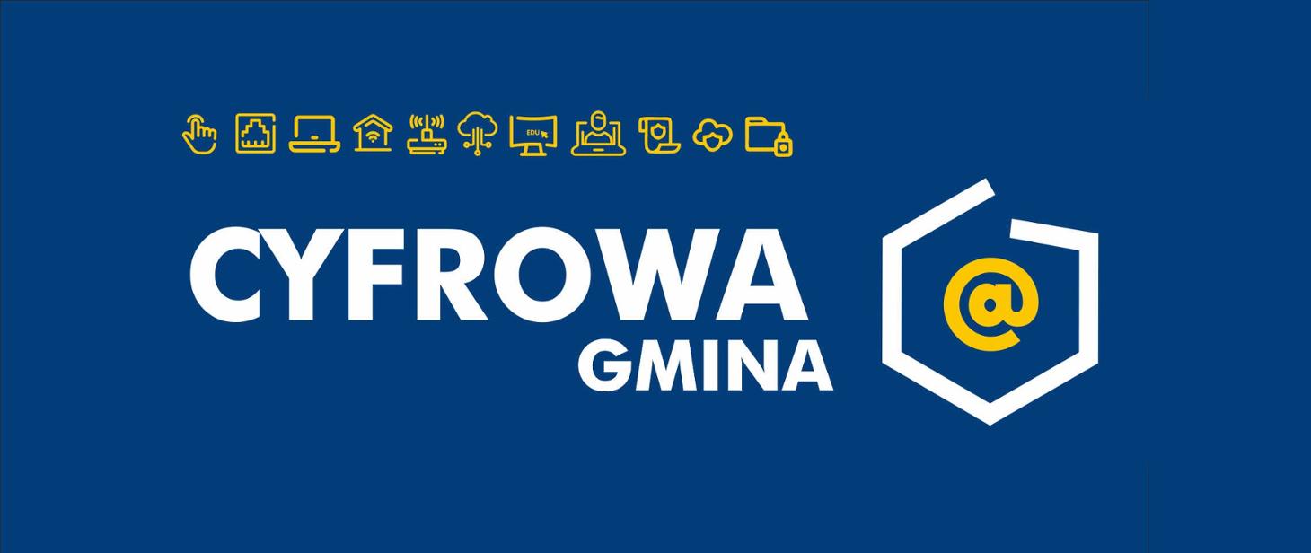 Baner informacyjny z nazwą projektu "Cyfrowa Gmina"