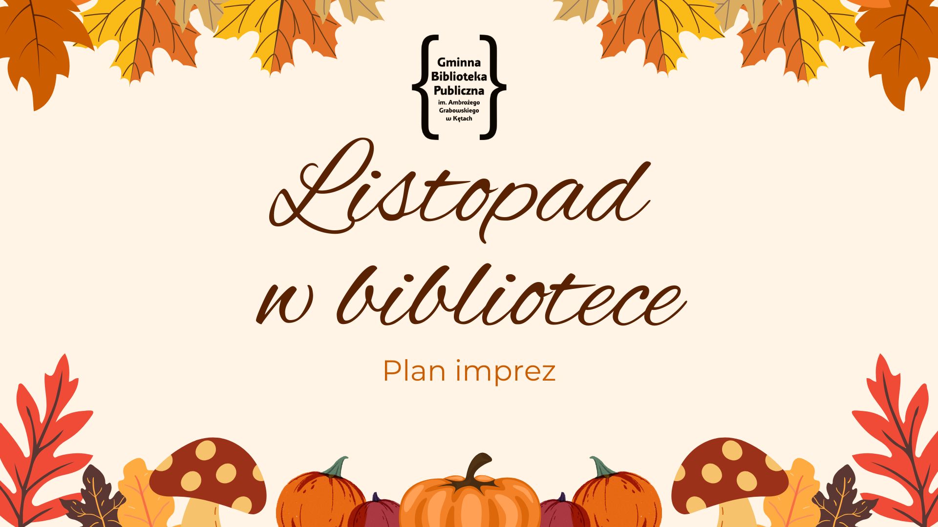 Listopad w bibliotece - grafika