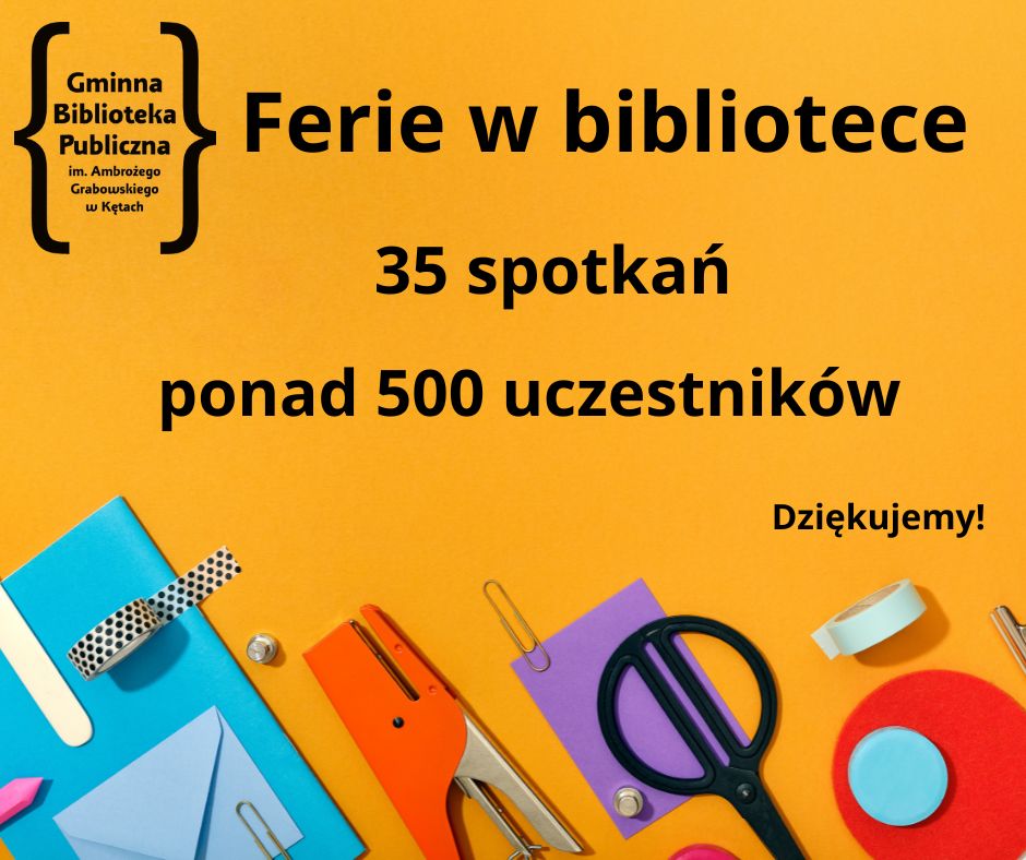 Grafika podsumowująca ferie w bibliotece