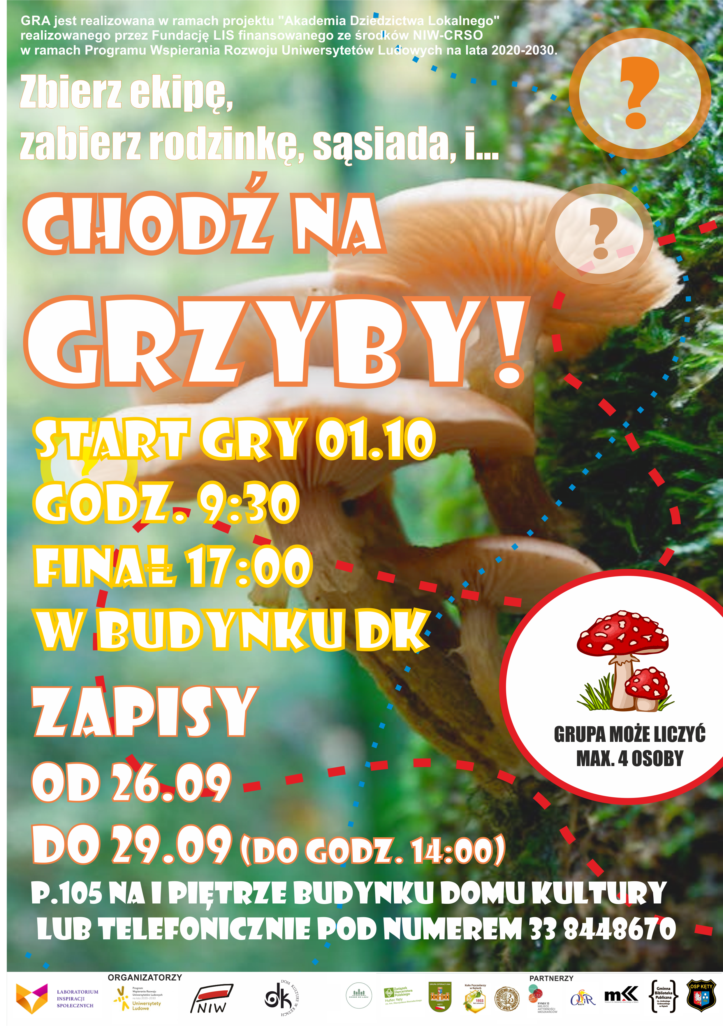 GRA TERENOWA CHODŹ NA GRZYBY - PLAKAT