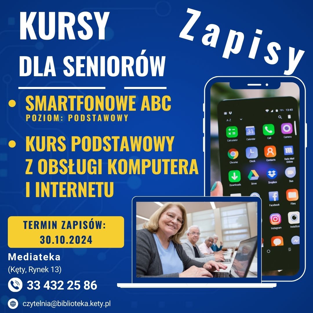 Kursy dla seniorów - grafika informacyjna