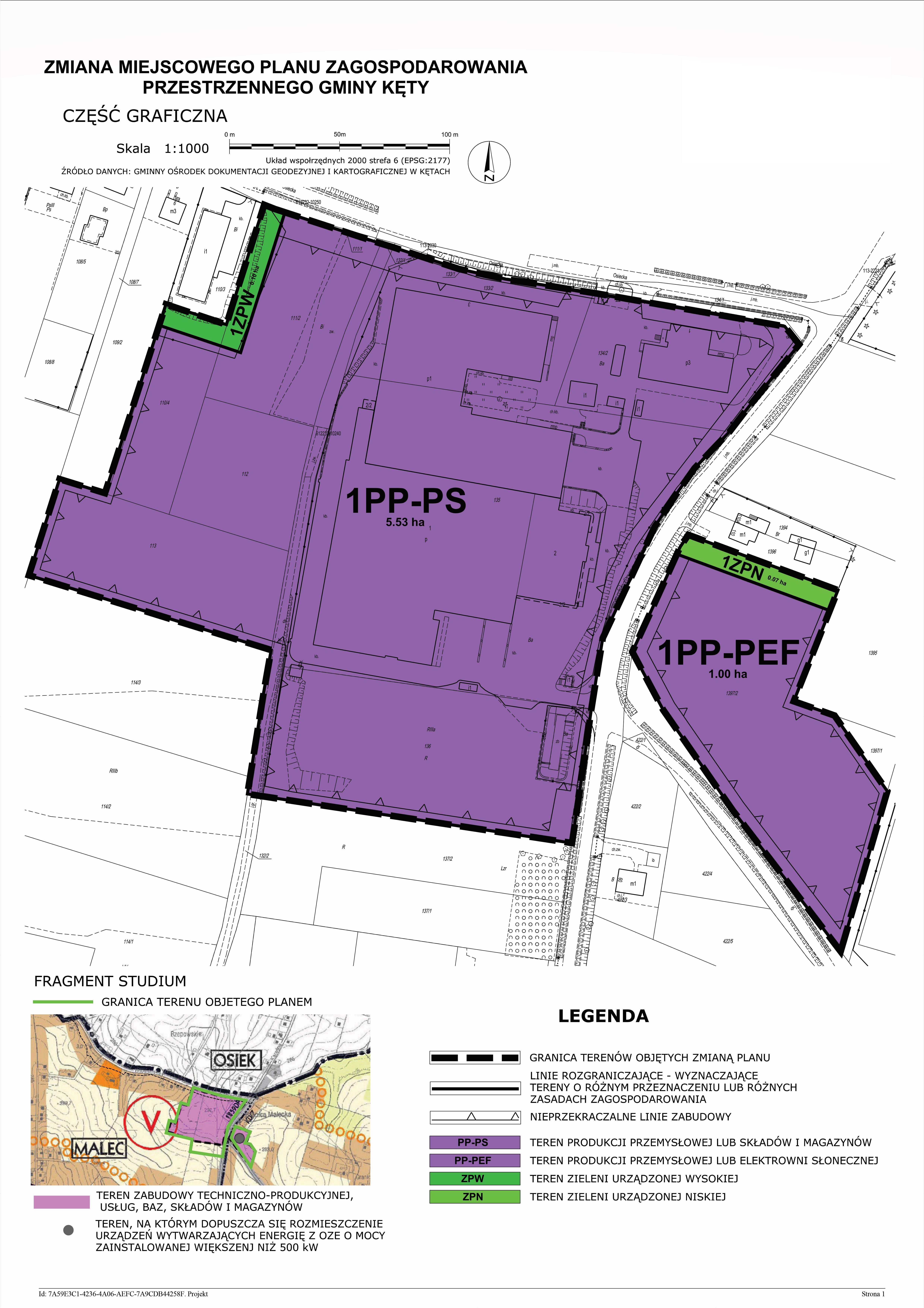 Mapa - plan zagospodarowania przestrzennego