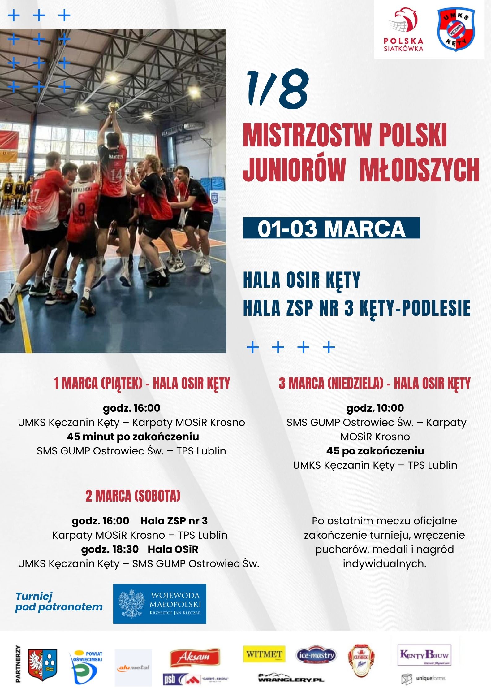 Plakat promujący 1/8 Mistrzostw Polski Juniorów Młodszych