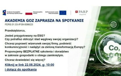 Zdjęcie do Bezpłatne szkolenia i doradztwo w ramach projektu Akademia GOZ