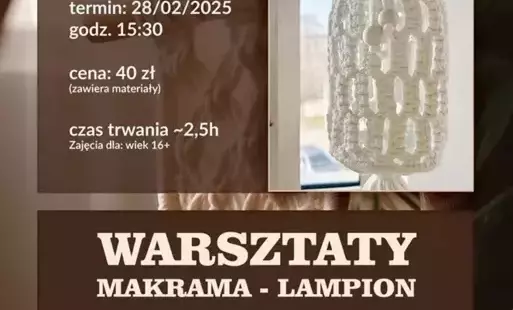 Zdjęcie do Warsztaty makramy w DK Kęty | Lampion