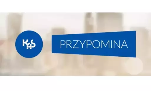 Grafika informacyjna z napisem 'KAS przypomina' wpisanym w ułożono poziomo wykrzyknik