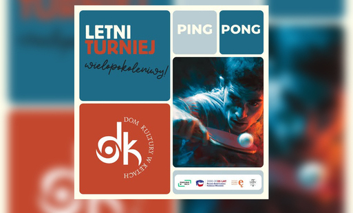 na rozmytym tle plakat - miniatura zapowiadająca finał turnieju ping ponga