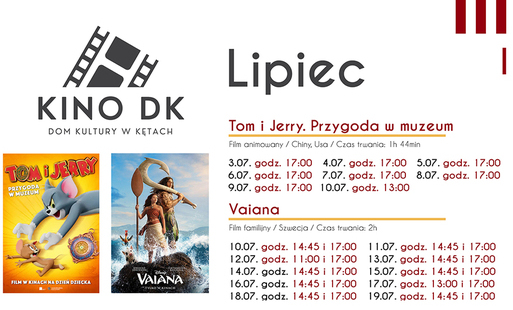 fragment harmonogramu domu kultury na lipiec