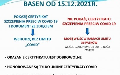 Zdjęcie do Obostrzenia na basenie obowiązujące od 15 grudnia!