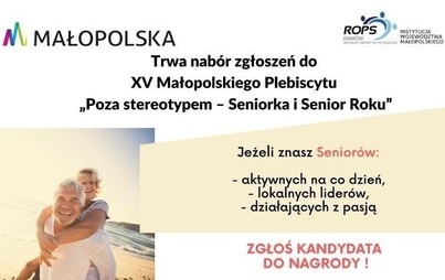 Zdjęcie do Przedłużony termin naboru zgłoszeń do Plebiscytu &bdquo;Poza Stereotypem - Seniorka i Senior Roku&rdquo;!