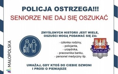 Zdjęcie do Seniorzy stracili pieniądze, bo uwierzyli fałszywemu synowi 