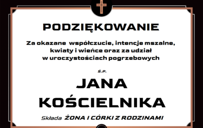 Zdjęcie do Podziękowanie za udział w pogrzebie