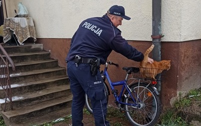 Zdjęcie do Pomagamy i chronimy. Policjanci pomogli seniorce w zakupach, a także odnaleźli jej skradziony rower