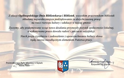 Zdjęcie do Życzenia z okazji Og&oacute;lnopolskiego Dnia Bibliotekarza i Bibliotek