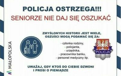 Zdjęcie do Ostrzegamy senior&oacute;w przed oszustami