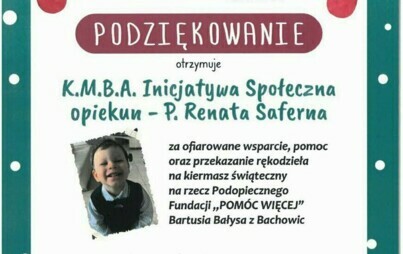 Zdjęcie do Grupa &bdquo;Każdy Może Być Artystą&rdquo; wyr&oacute;żniona za działalność charytatywną. Gratulujemy!