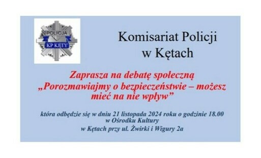 Zdjęcie do Kęty. Policjanci zapraszają na debatę społeczną pt. &bdquo;Porozmawiajmy o bezpieczeństwie &ndash; Możesz mieć na nie wpływ&quot;