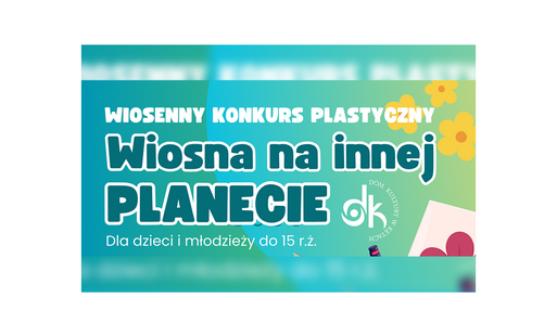 na zielononiebieskim tle napis wiosna na innej planecie, tlo pastelowe kwiatowe