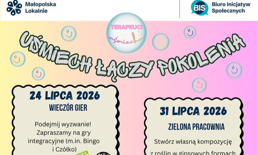 Zdjęcie do Bezpłatne warsztaty &bdquo;Uśmiech łączy Pokolenia&rdquo;