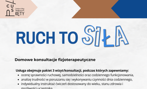 Zdjęcie do Centrum Usług Społecznych w Kętach uruchamia nową usługę społeczną pn. &bdquo;Ruch to siła&rdquo;